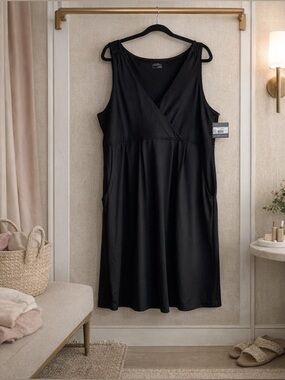 Eddie Bauer Aster Crossover Dress XXL Black UPF 50 Travel Active NWT